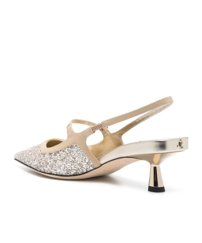 Jimmy Choo Didi 45 Glitter Slingback Pumps In White