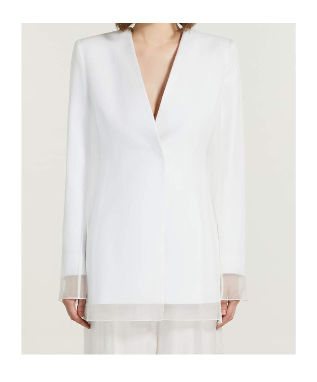 Max Mara Chaqueta De Organza De Seda In White