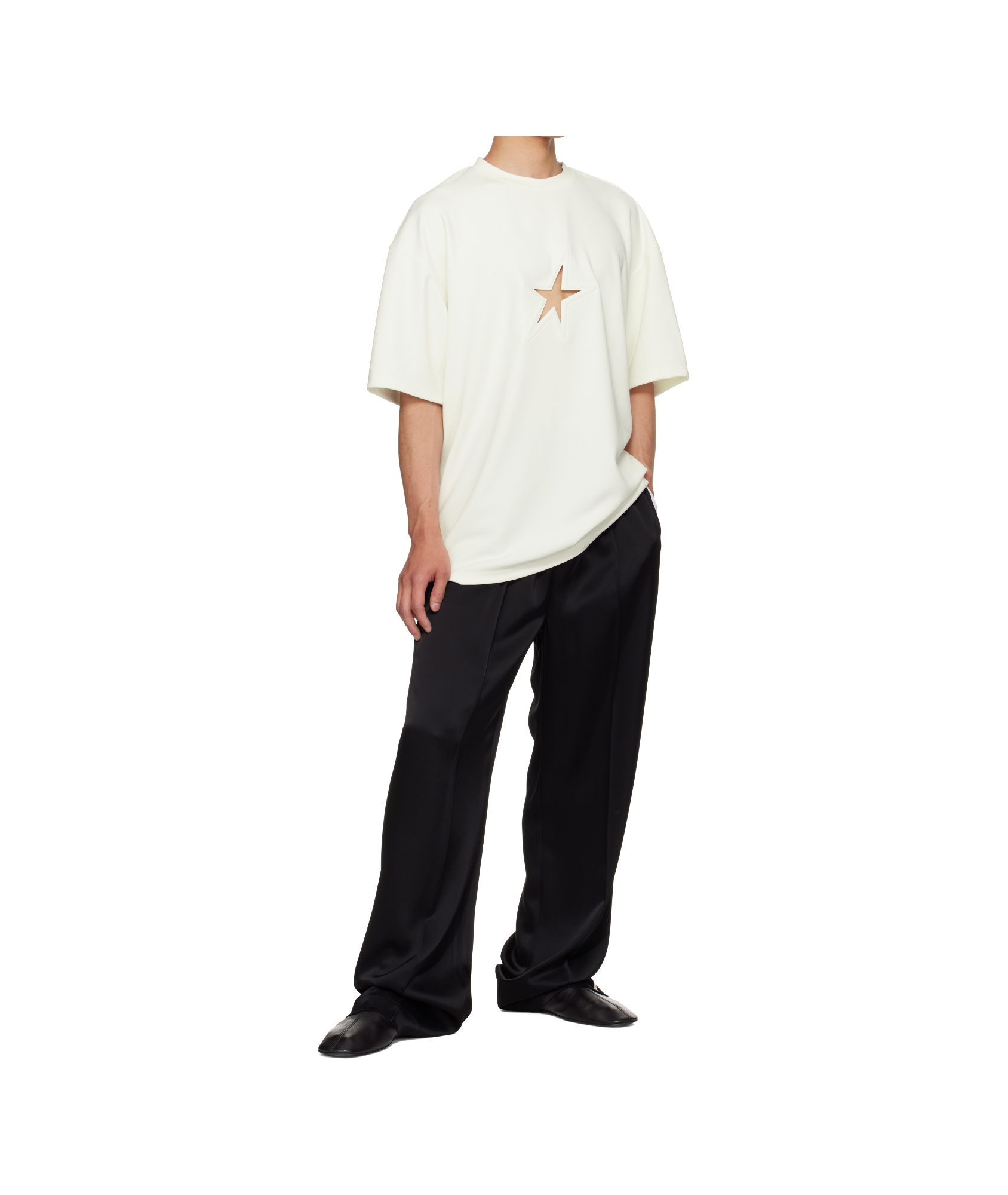 Mugler Round Neck Short Sleeve T-shirt In White