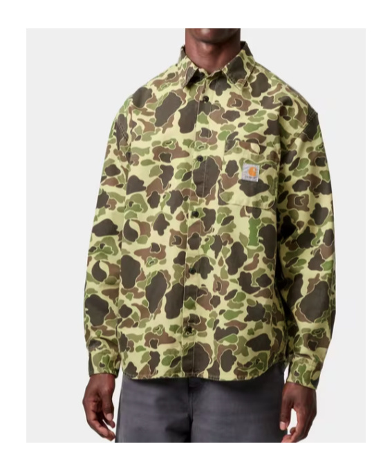 Carhartt Duck Camouflage-print Shirt In Brown