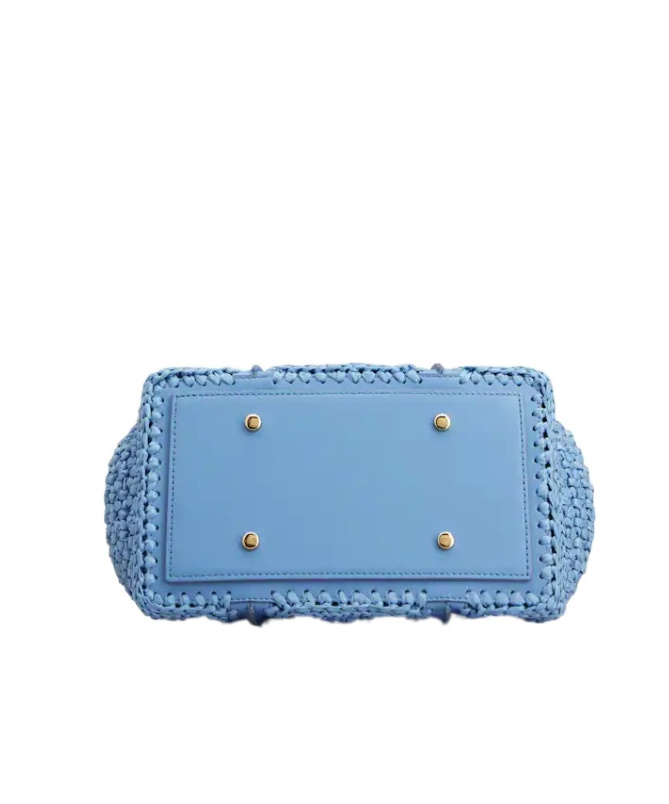 Tod's T Timeless Rafite And Leather Mini Shopping Bag In Blue
