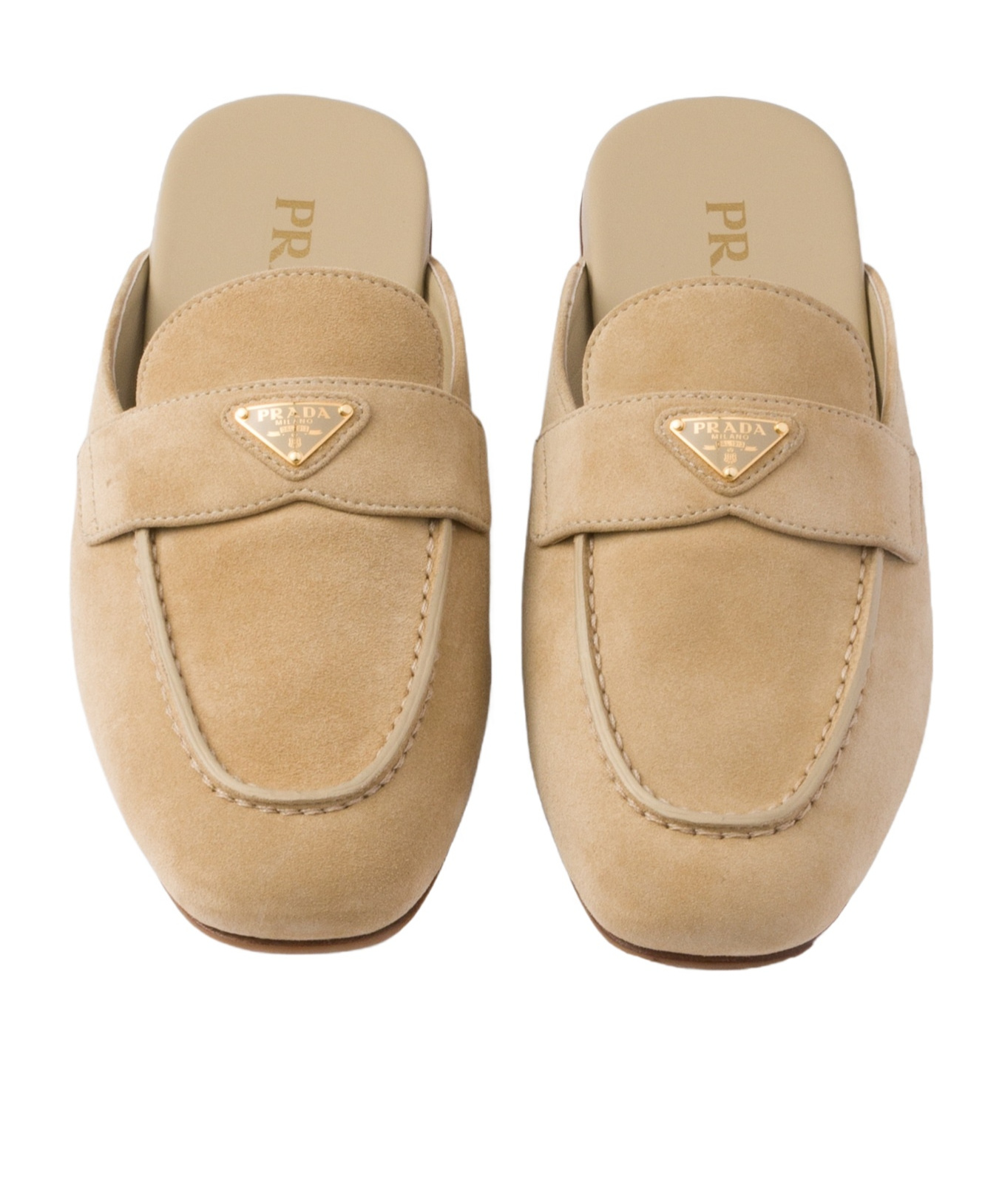 Prada Suede Mules In Brown