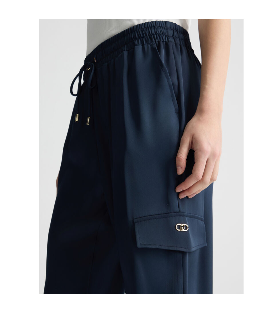 Liu •jo Satin Jogging Trousers In Blue