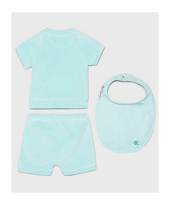 Calvin Klein Top And Shorts Bib Set In Blue