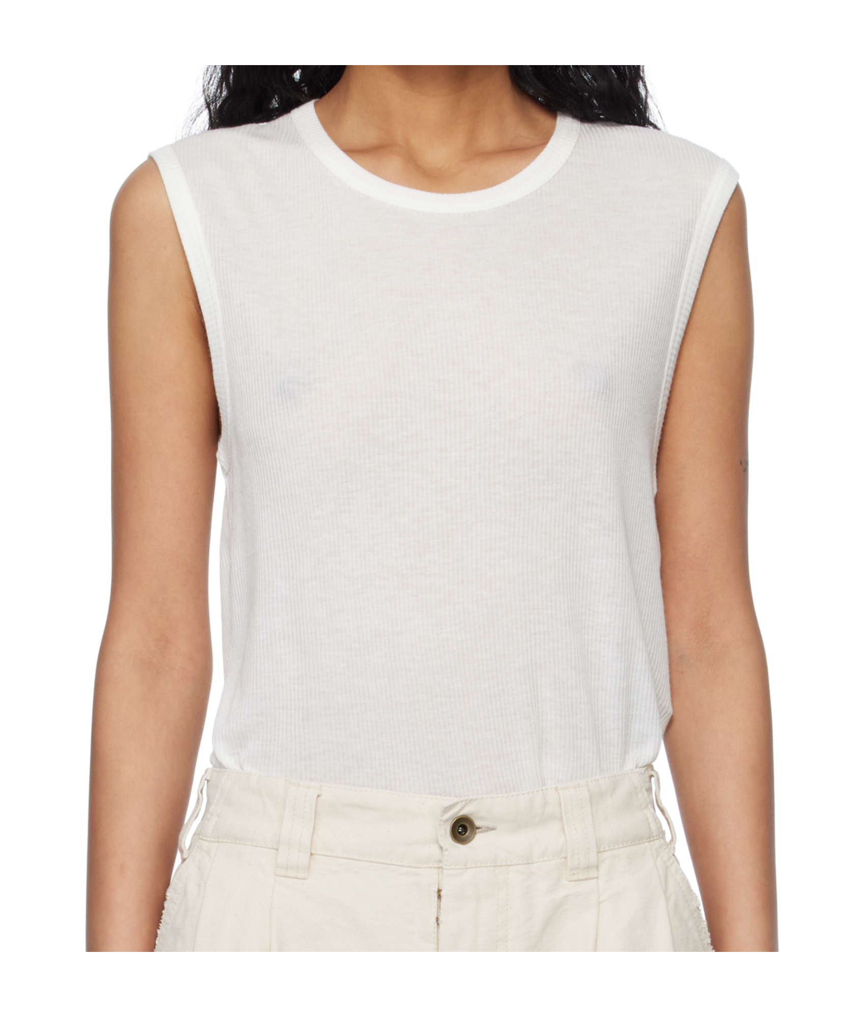 Ann Demeulemeester White Biba Sleeveless Tank Top In White