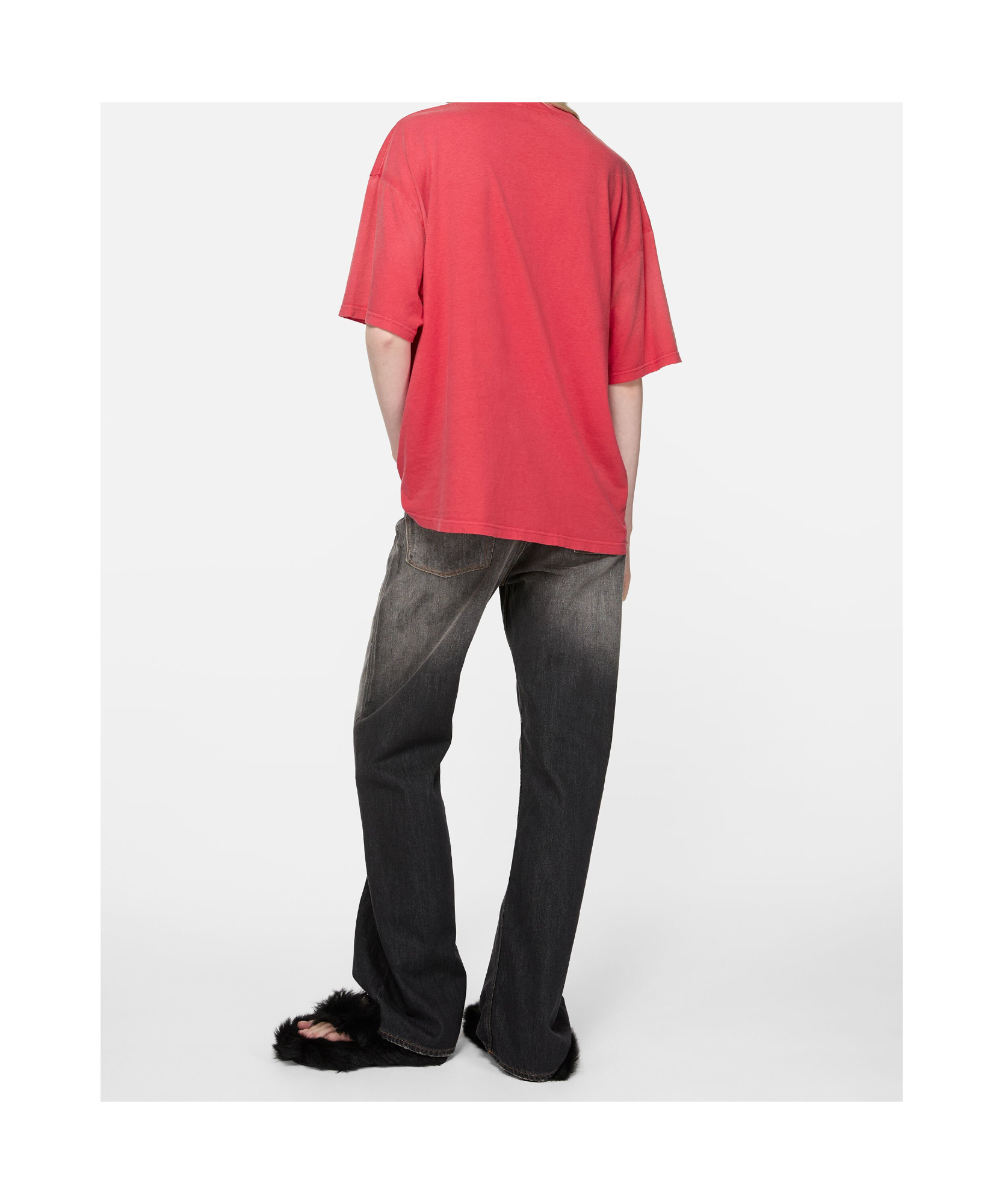 Acne Studios Lettering-detail Cotton T-shirt In Red