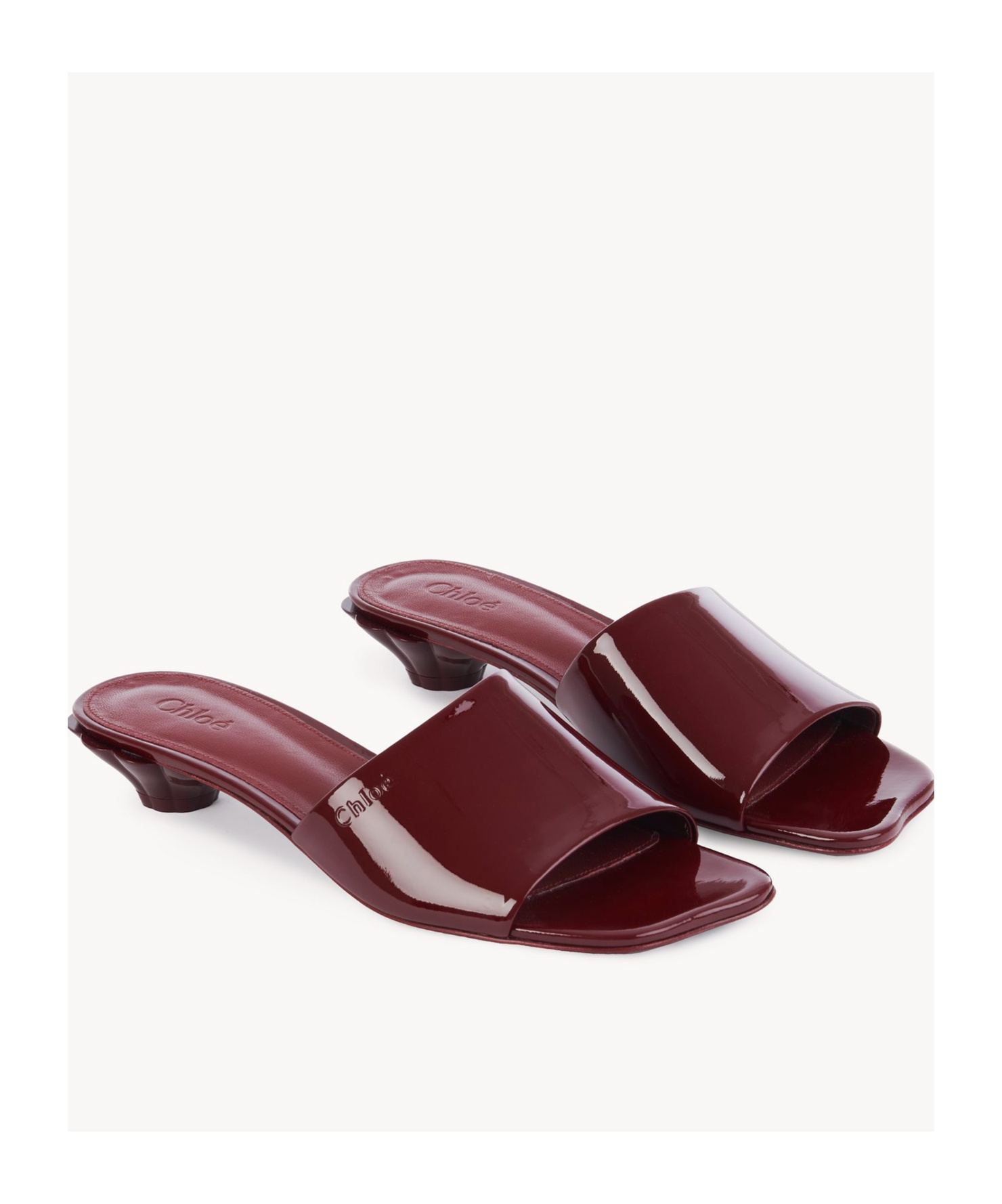Chloé Burgundy Flower Sandals In 619 Obscure Red