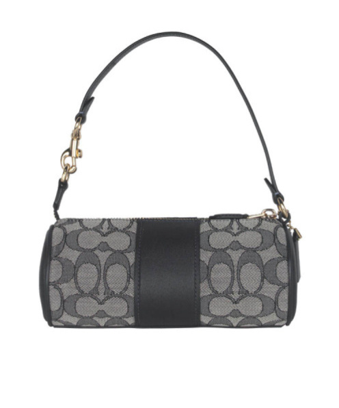Coach Logo Zipper Shoulder Bag In Black