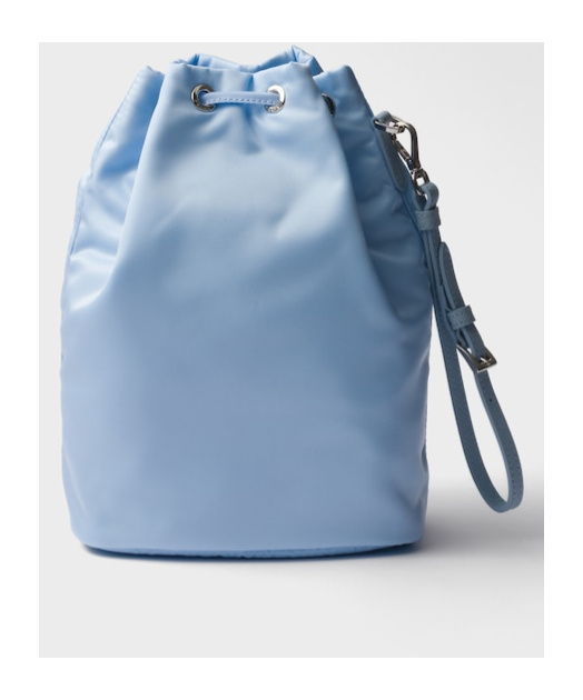 Prada Drawstring Bucket Bag In Light Blue