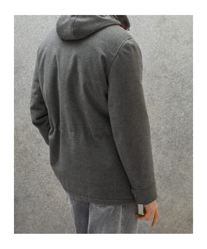 Brunello Cucinelli Hooded Padded-design Cashmere Coat In Gray