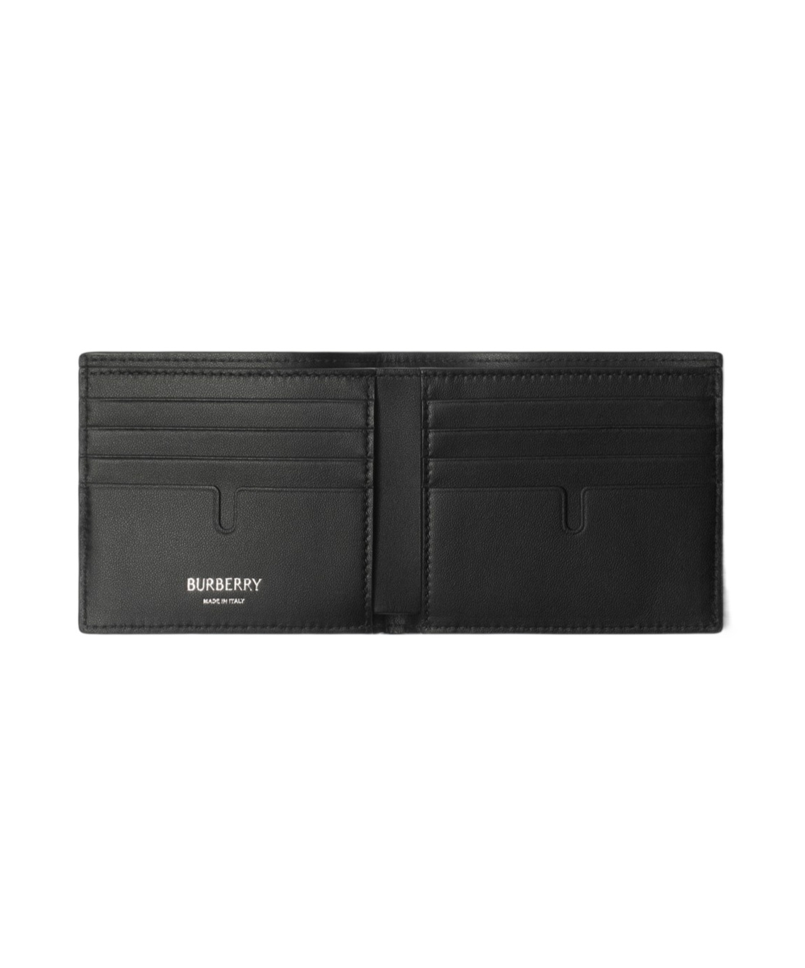 Burberry Check Slim Bifold Wallet In Black