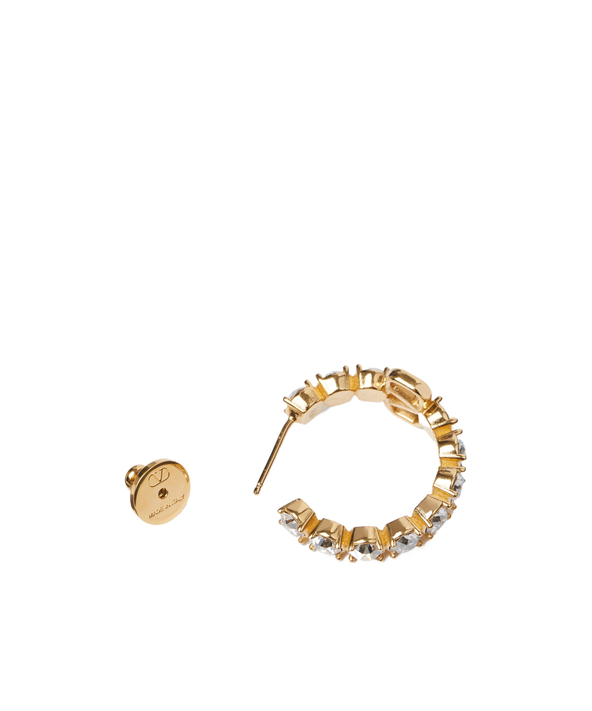 Valentino Vlogo Signature Crystal Hoop Earrings In Golden