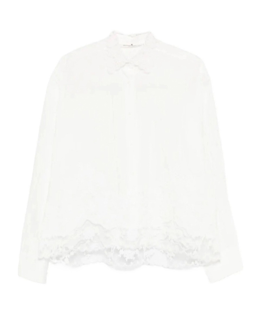 Ermanno Scervino Lace Collar Shirt In White