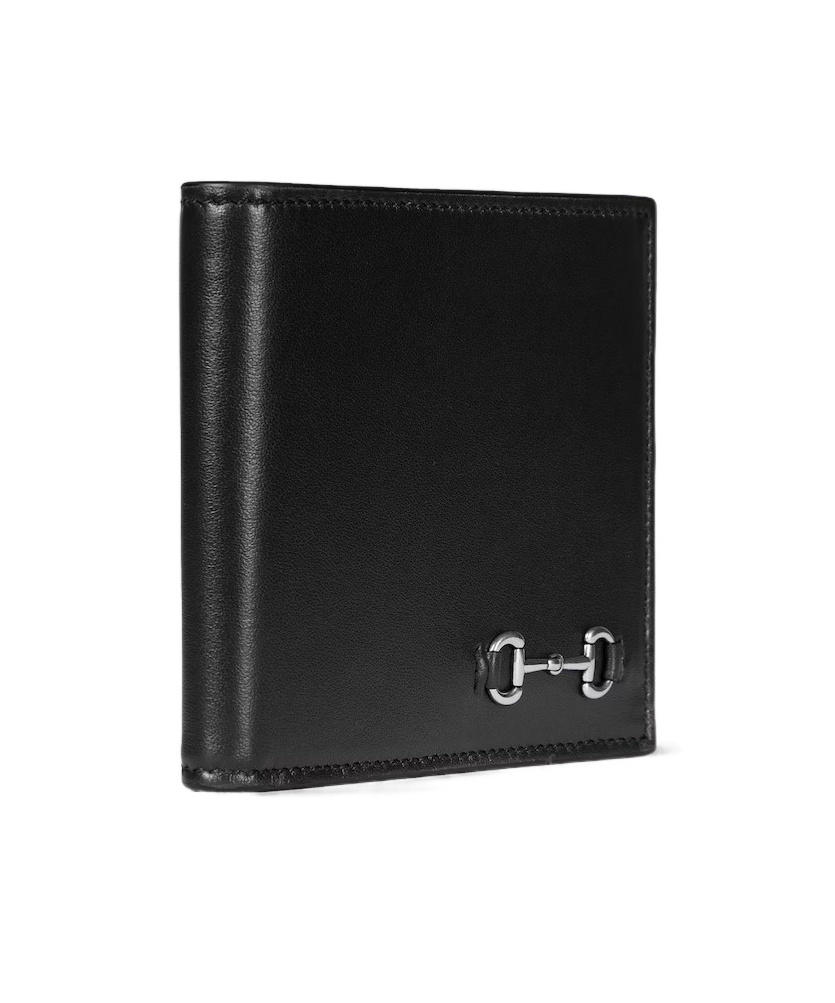 Gucci Leather Wallet With Horsebit In Black