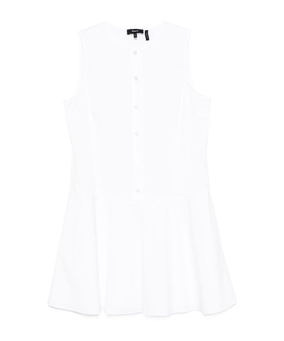 Theory Mini Dress With Crew Neck And Flared Skirt In White