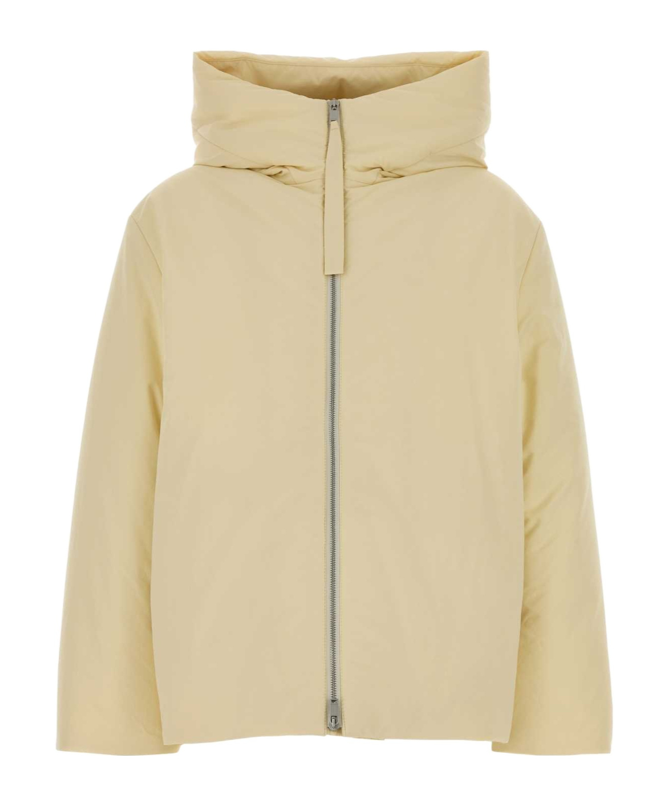 Jil Sander Padded Down Jacket Featuring Hood In Neutral