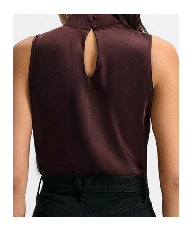 Veronica Beard Tam Cowl Neck Sleeveless Silk Blend Top In Red