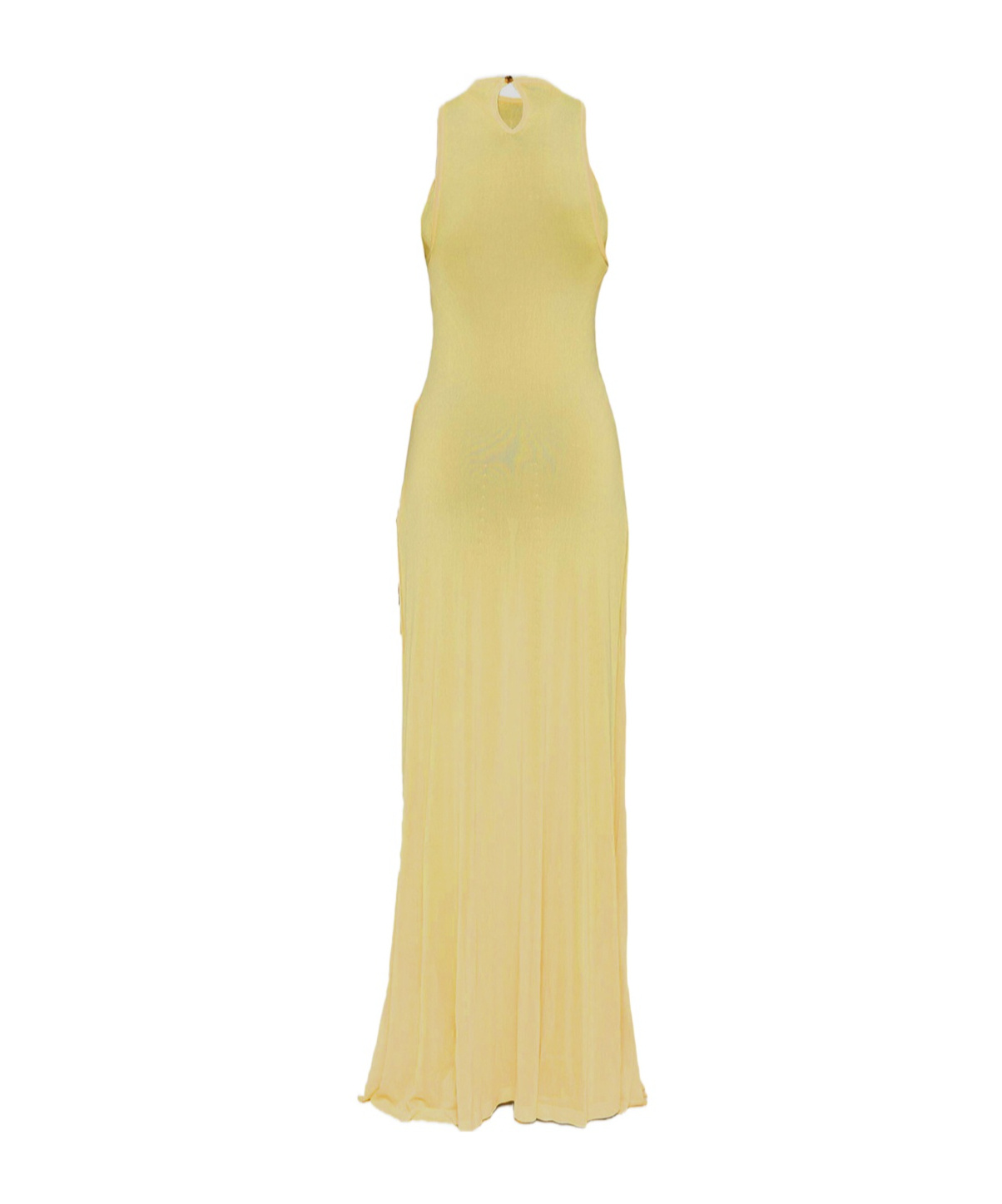 Shop Jacquemus La Robe Maille Sculta Semi Sheer Maxi Dress In Nude
