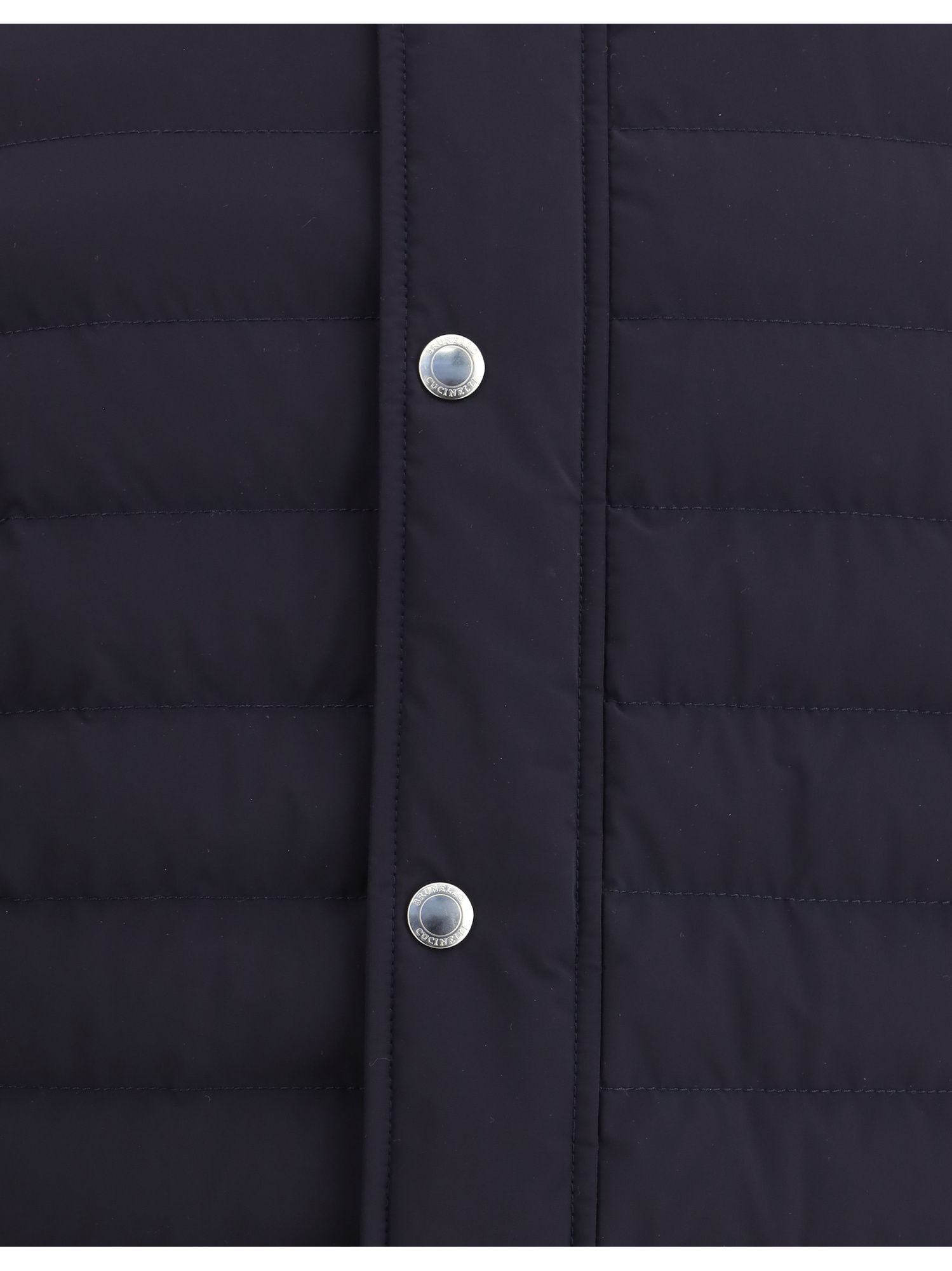 Brunello Cucinelli Dark Blue Nylon Short Jacket In Blue