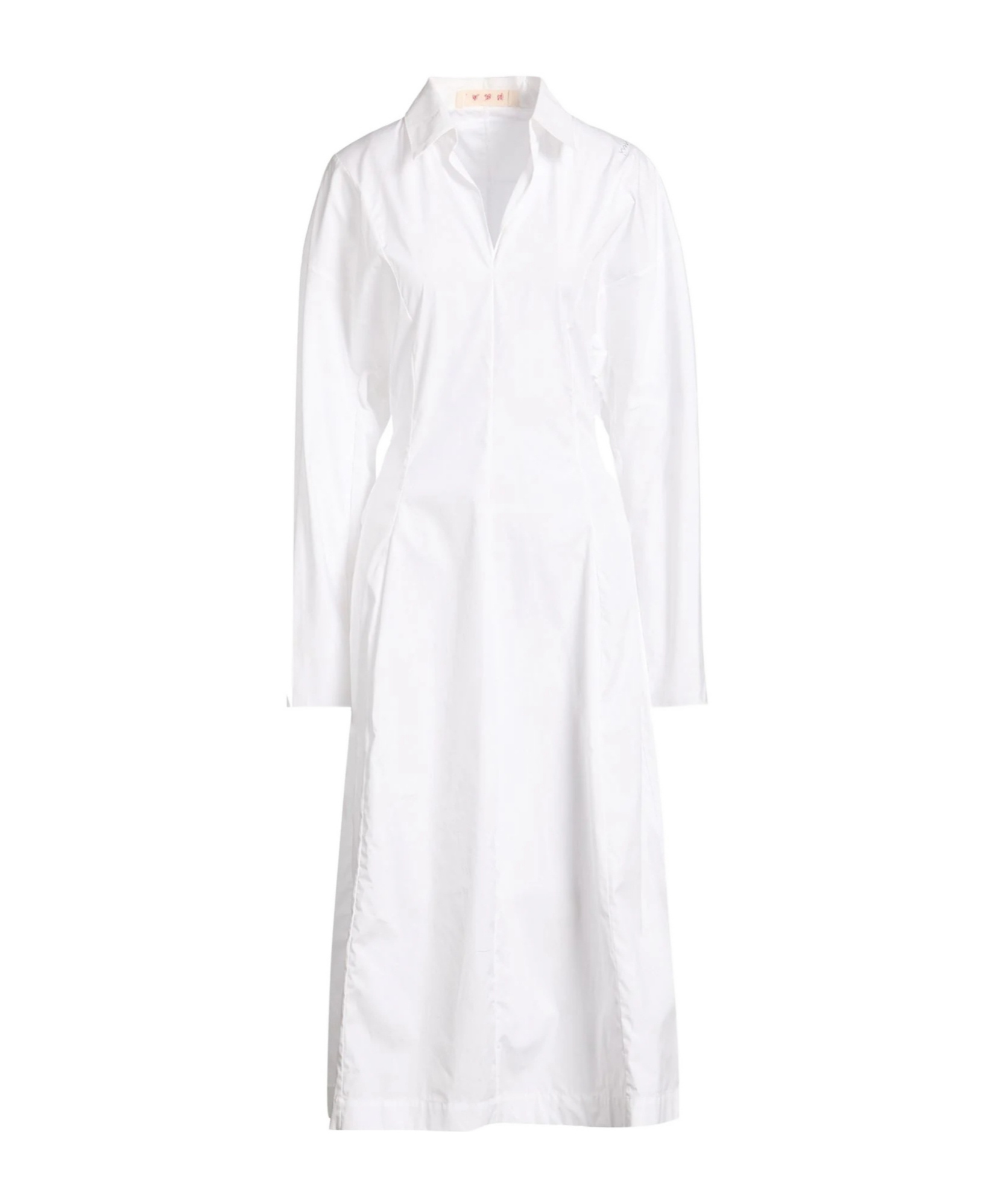 Marni Solid-color Seersucker Dress In White