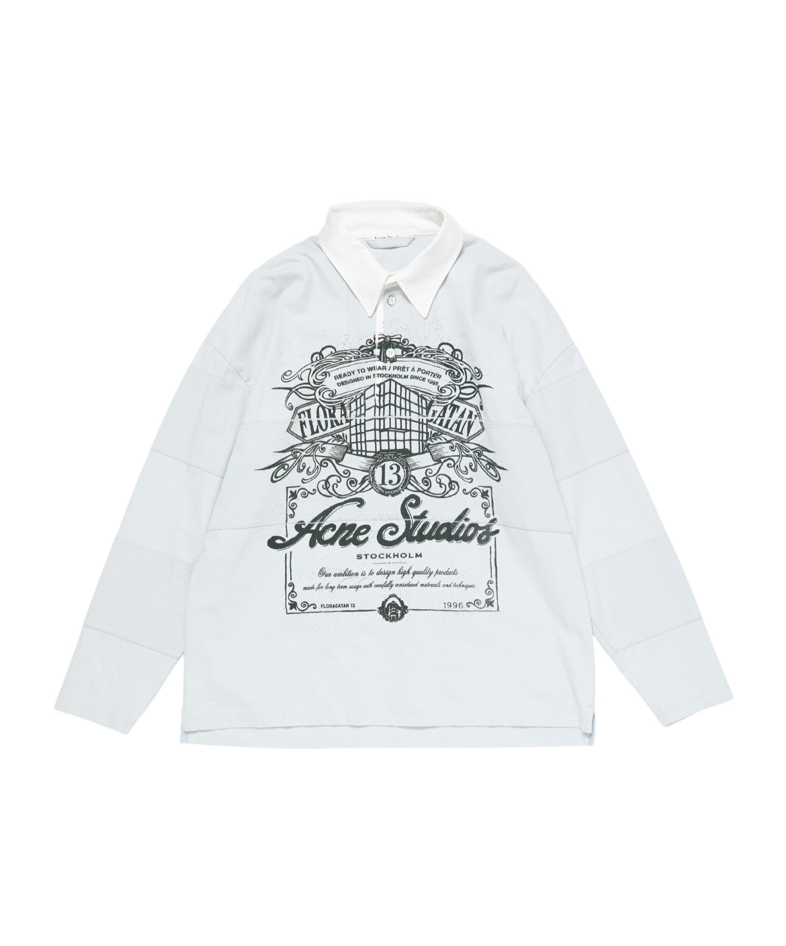 Acne Studios Long Sleeve Graphic Print T-shirt In White
