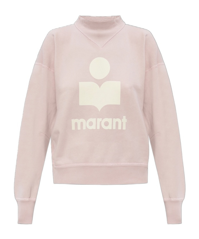 Isabel Marant Étoile Pink Cotton Blend Moby Logo Sweatshirt In Pink