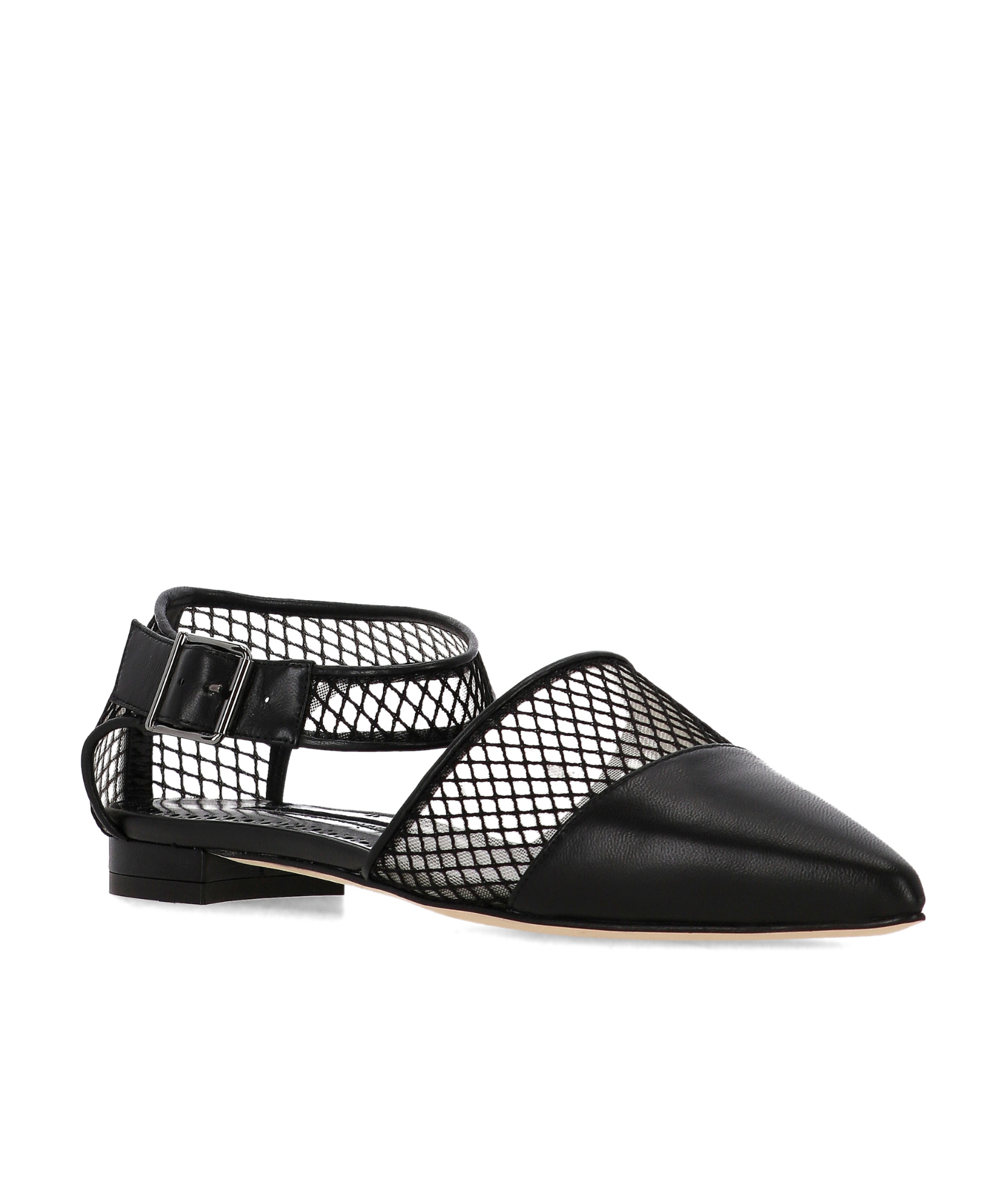 Manolo Blahnik Jatelahflat Leather Pointed-toe Flats In Black