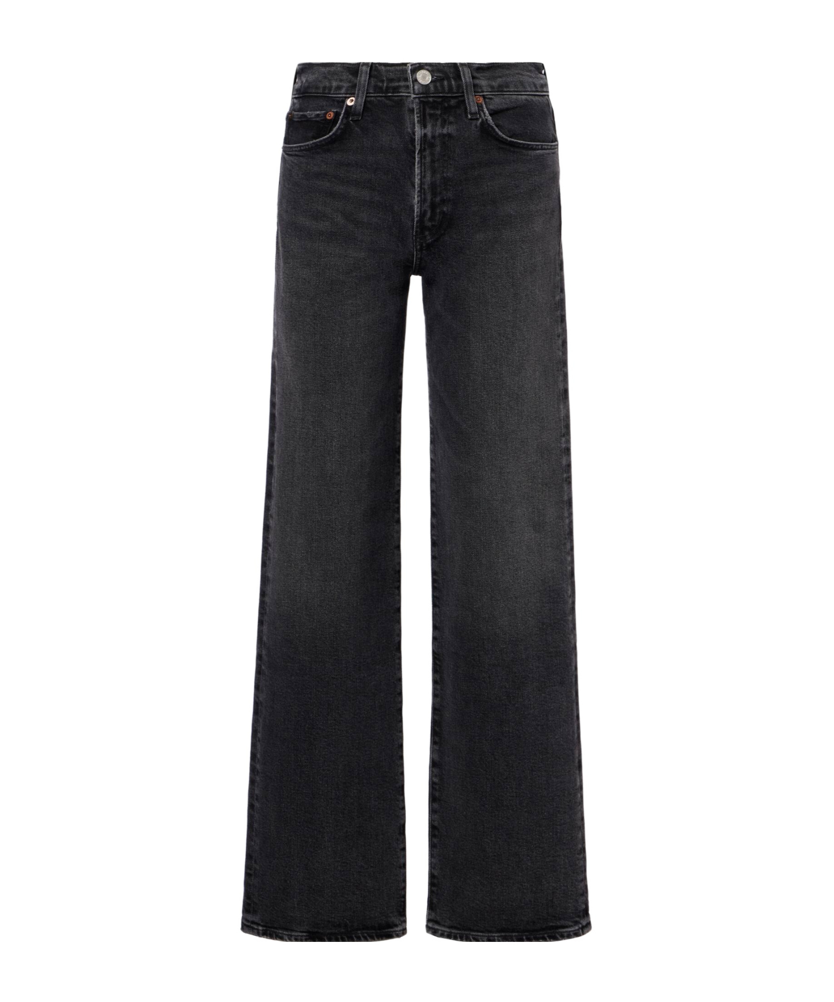 Agolde Harper Mid-rise Straight-leg Denim Trousers In Black