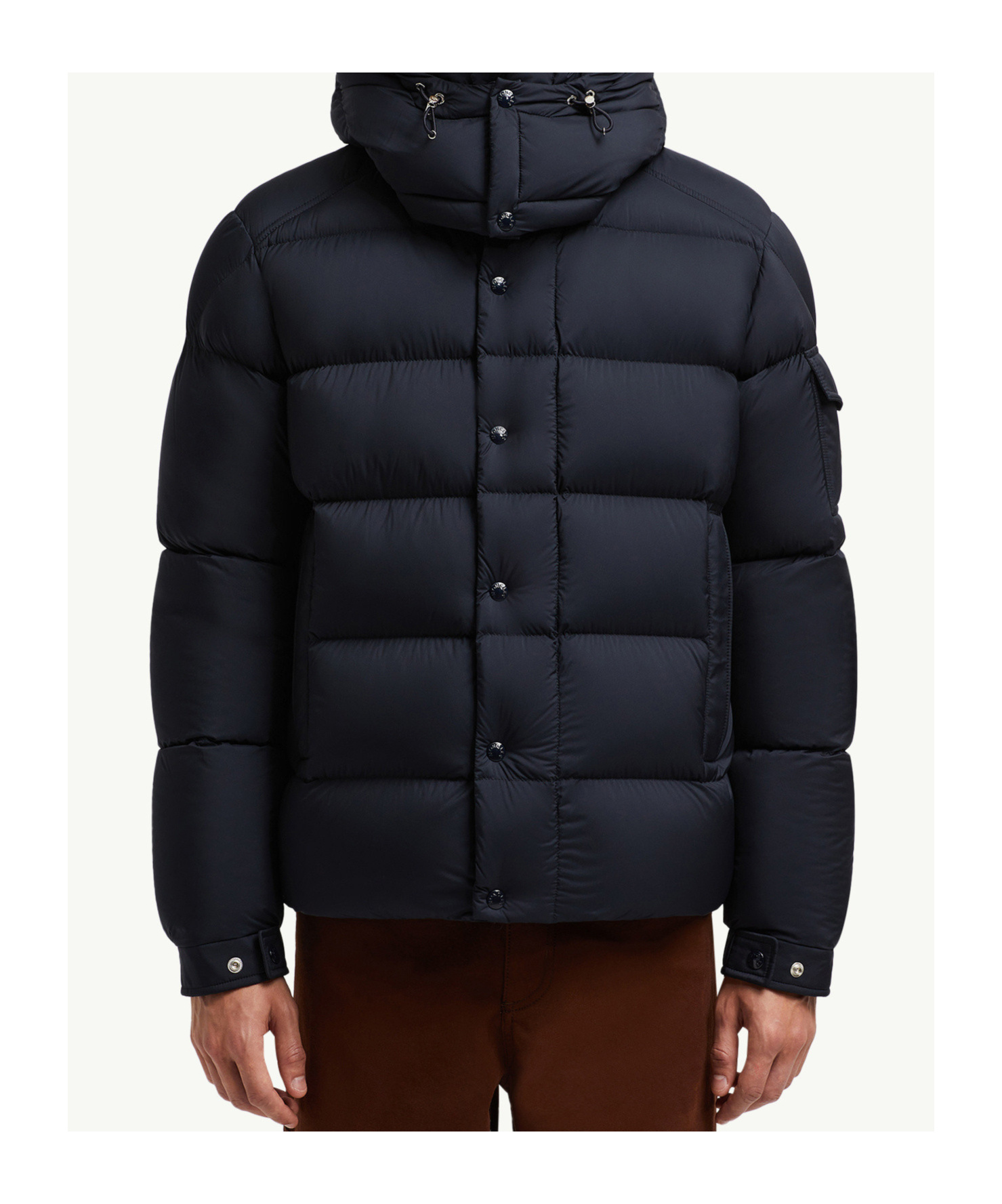 Moncler Maya 70 Hooded Short Down Jacket In Black