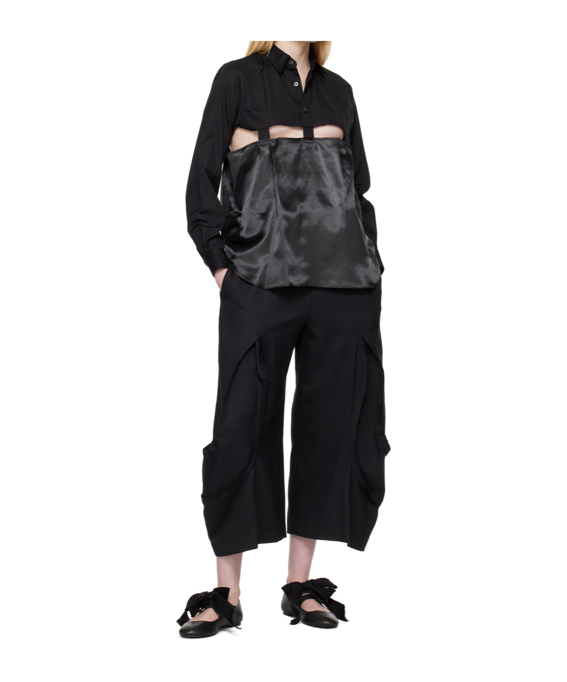 COMME DES GARÇONS LAPEL LONG SLEEVE TOP