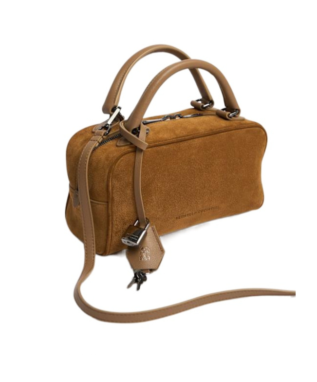 BRUNELLO CUCINELLI LOGO ZIPPER SHOULDER BAG 