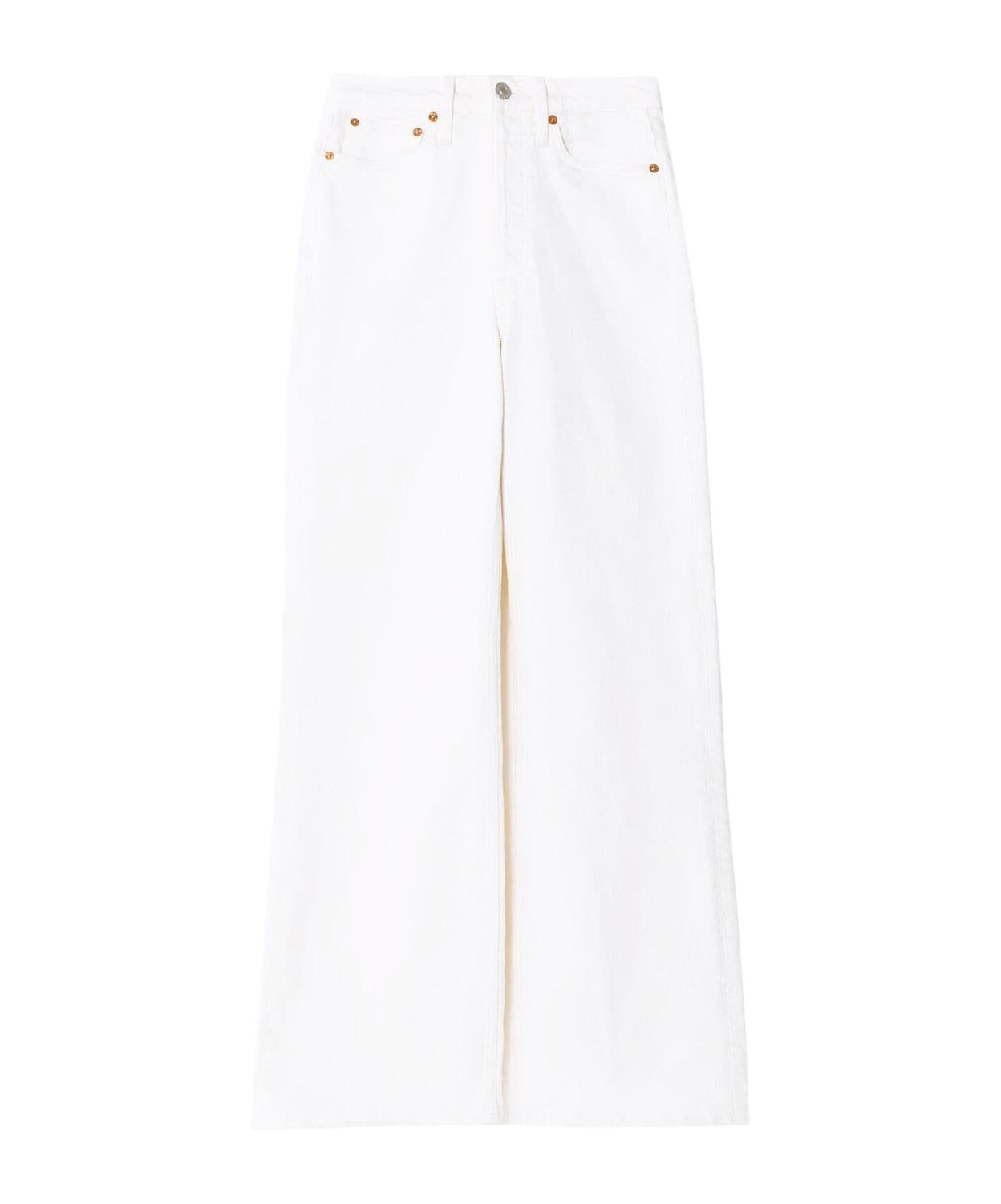 Re/done High-waist Wide-leg Jeans In White