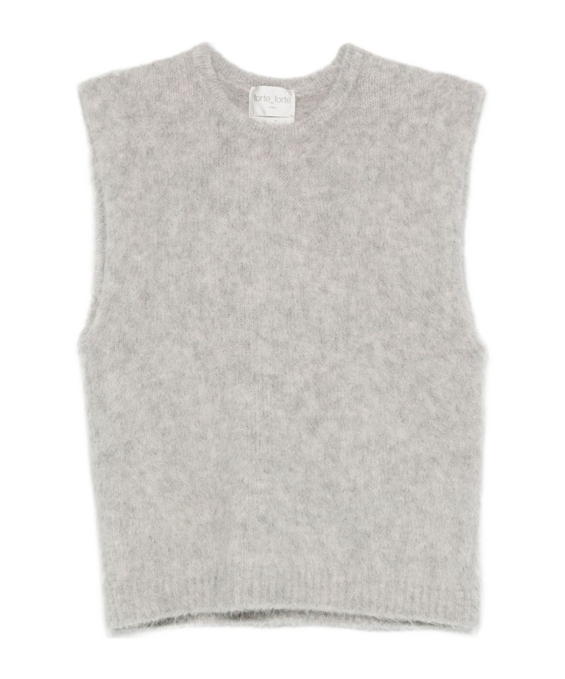 Forte Forte Cropped Sleeveless Top Ribbed Hem In White