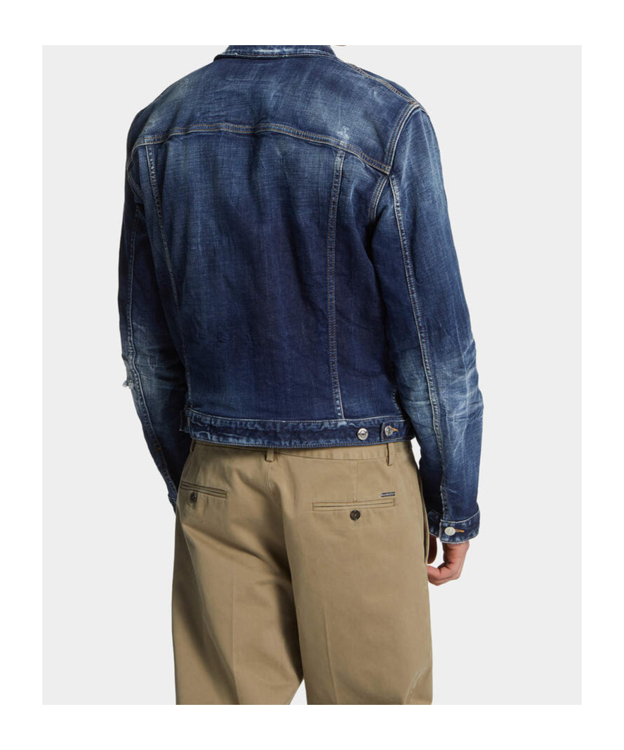 Dsquared2 Long-sleeved Denim Jacket In Blue