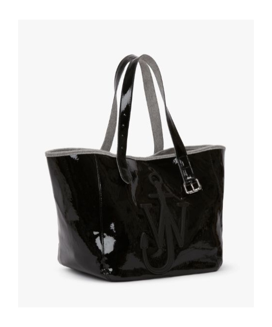 Jw Anderson J. W. Anderson Belt Coated-finish Denim Tote Bag In Black