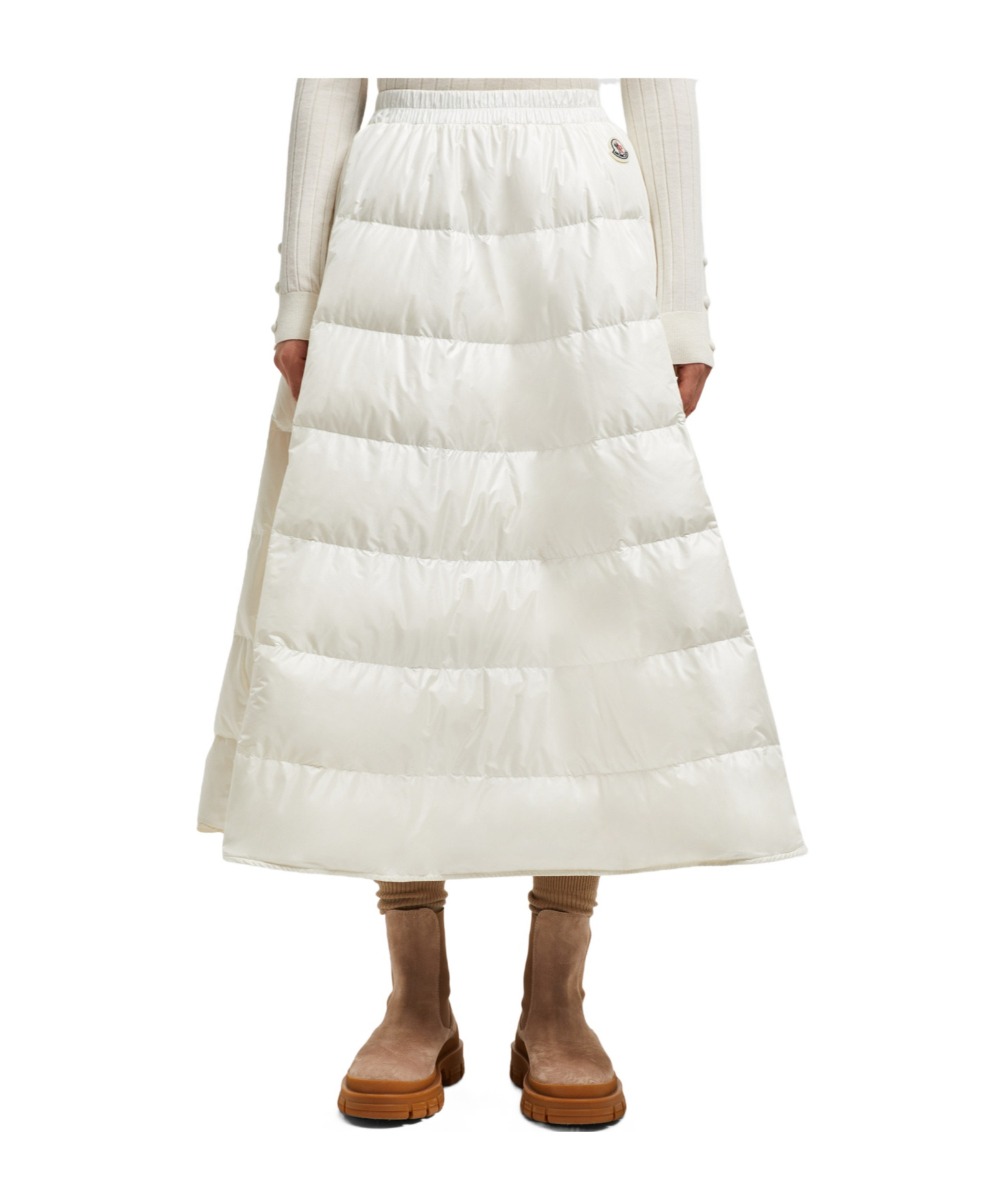 Moncler Padded Midi Skirt In White