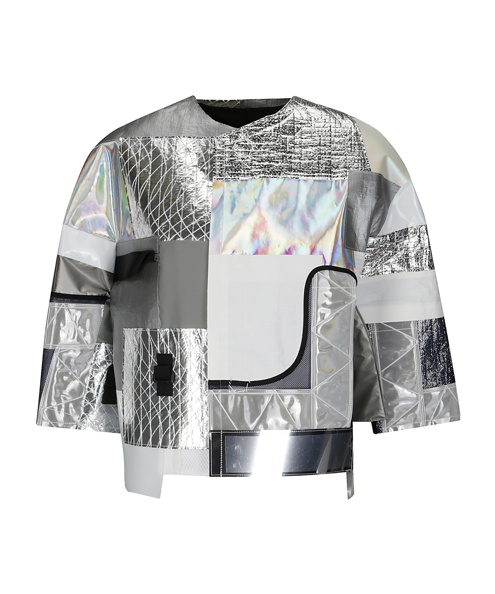 Junya Watanabe Patchwork Panelled Jacket In Gray