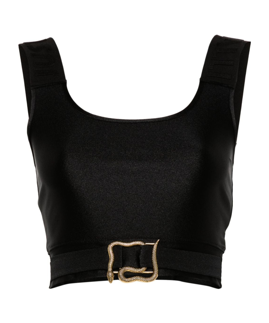 JUST CAVALLI LOGO-STRAPS CROP TOP