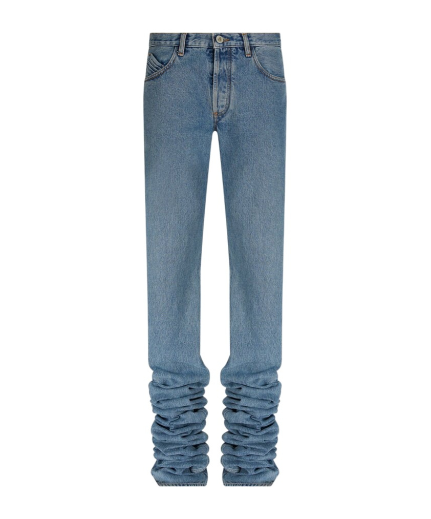 Attico Extra Long Slouchy Denim Jeans For Tall Individuals In Blue