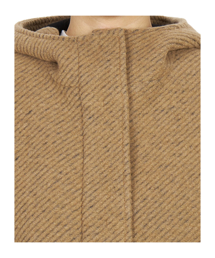 Max Mara Long-sleeved Hooded Coat In Brown