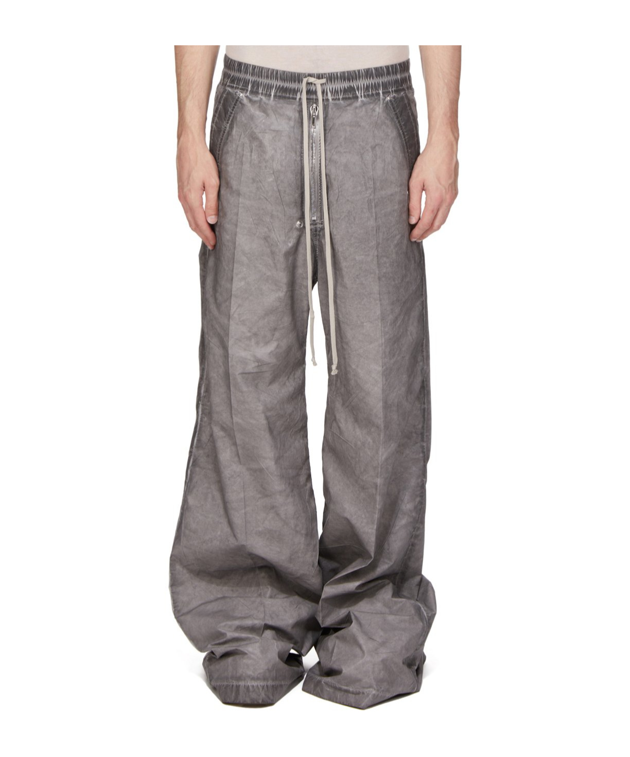 Rick Owens Drkshdw Drawstring Elastic Waist Casual Pants In Gray