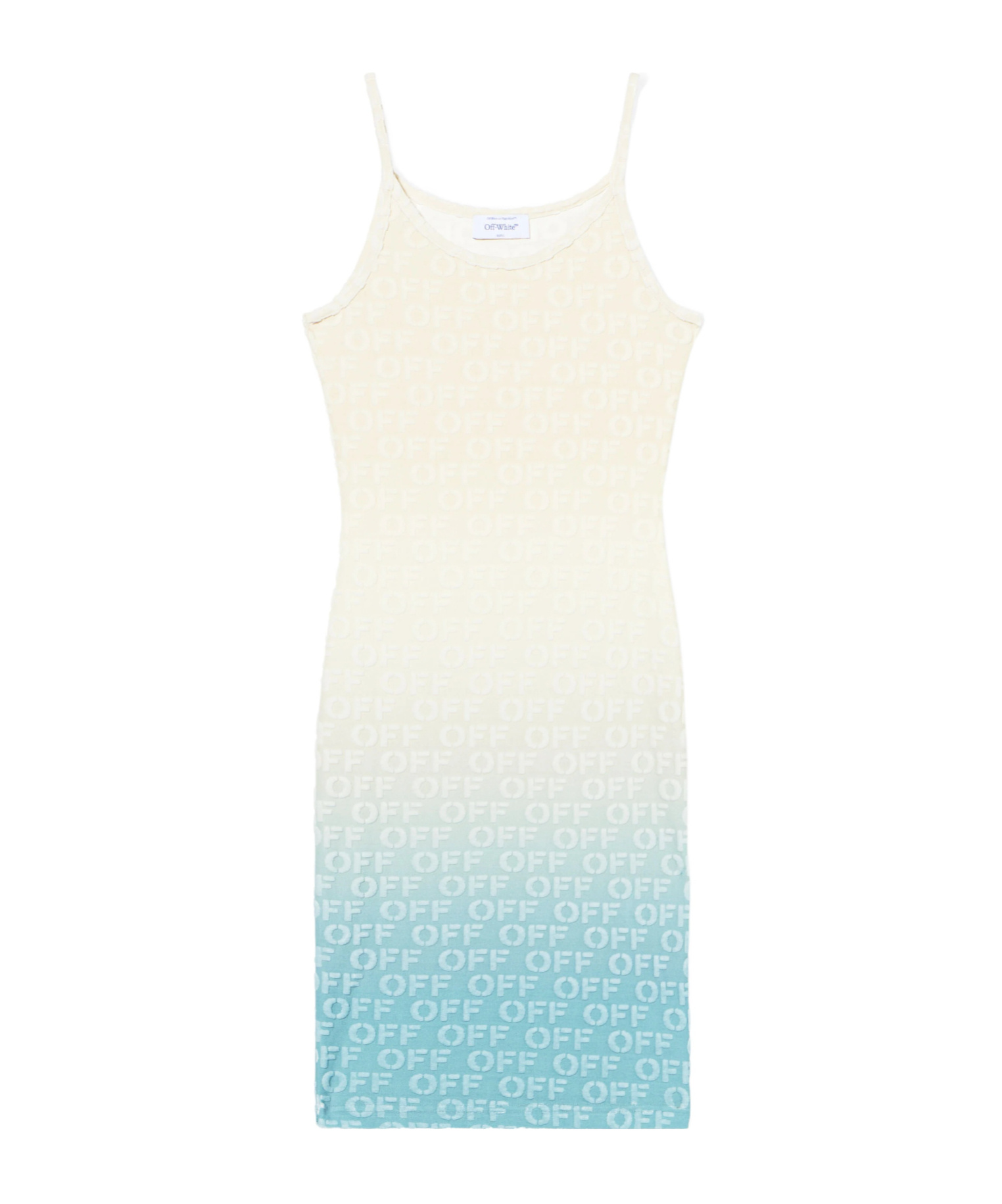 Off-white Gradient-effect Logo Midi Dress In Multi