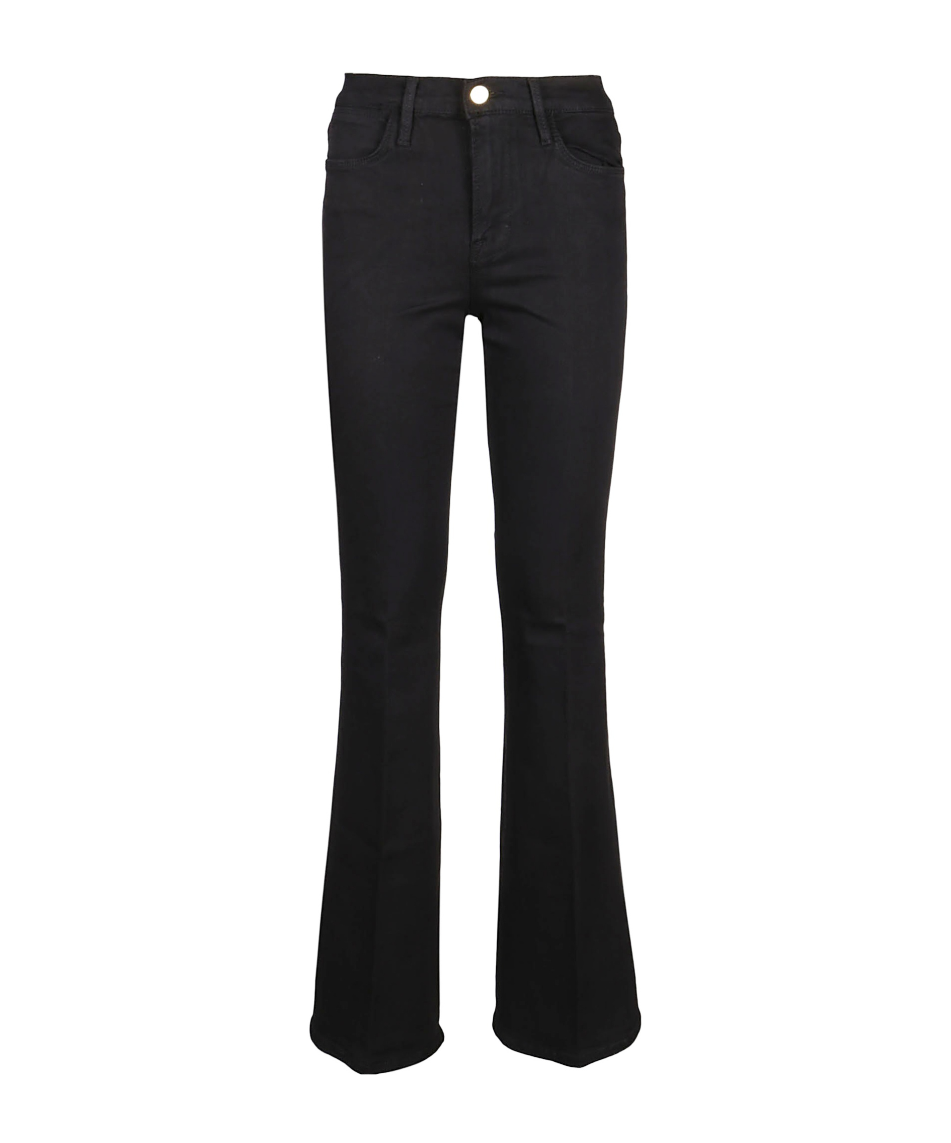 Frame High-waisted Flared Jeans In Black