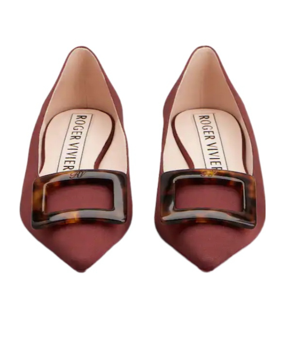 Roger Vivier Gommettine Ballerinas In Grosgrain In Burgundy
