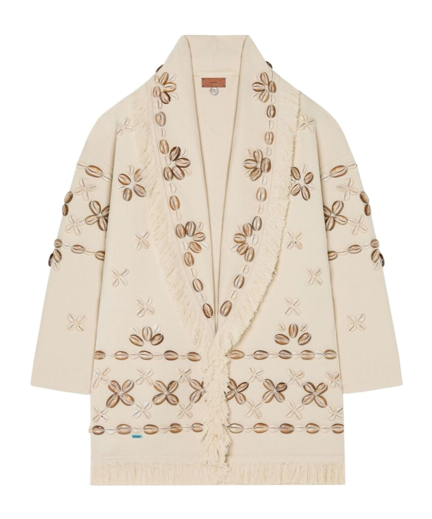 Alanui Ocean Dream Single-breasted Coat In Nude