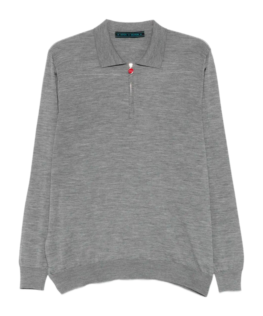Kiton Grey Wool Pole In Gray