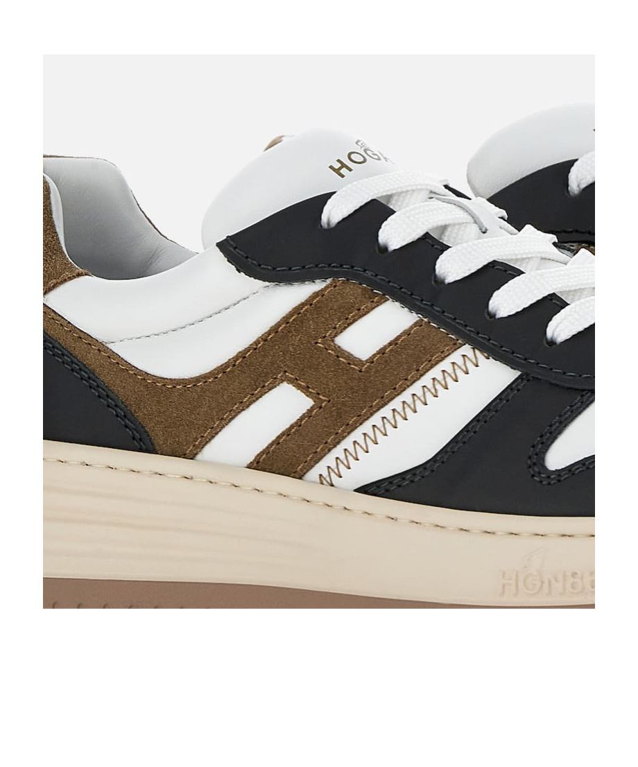 Hogan Smooth Leather And Suede H630 Sneakers Shoes In Multicolor