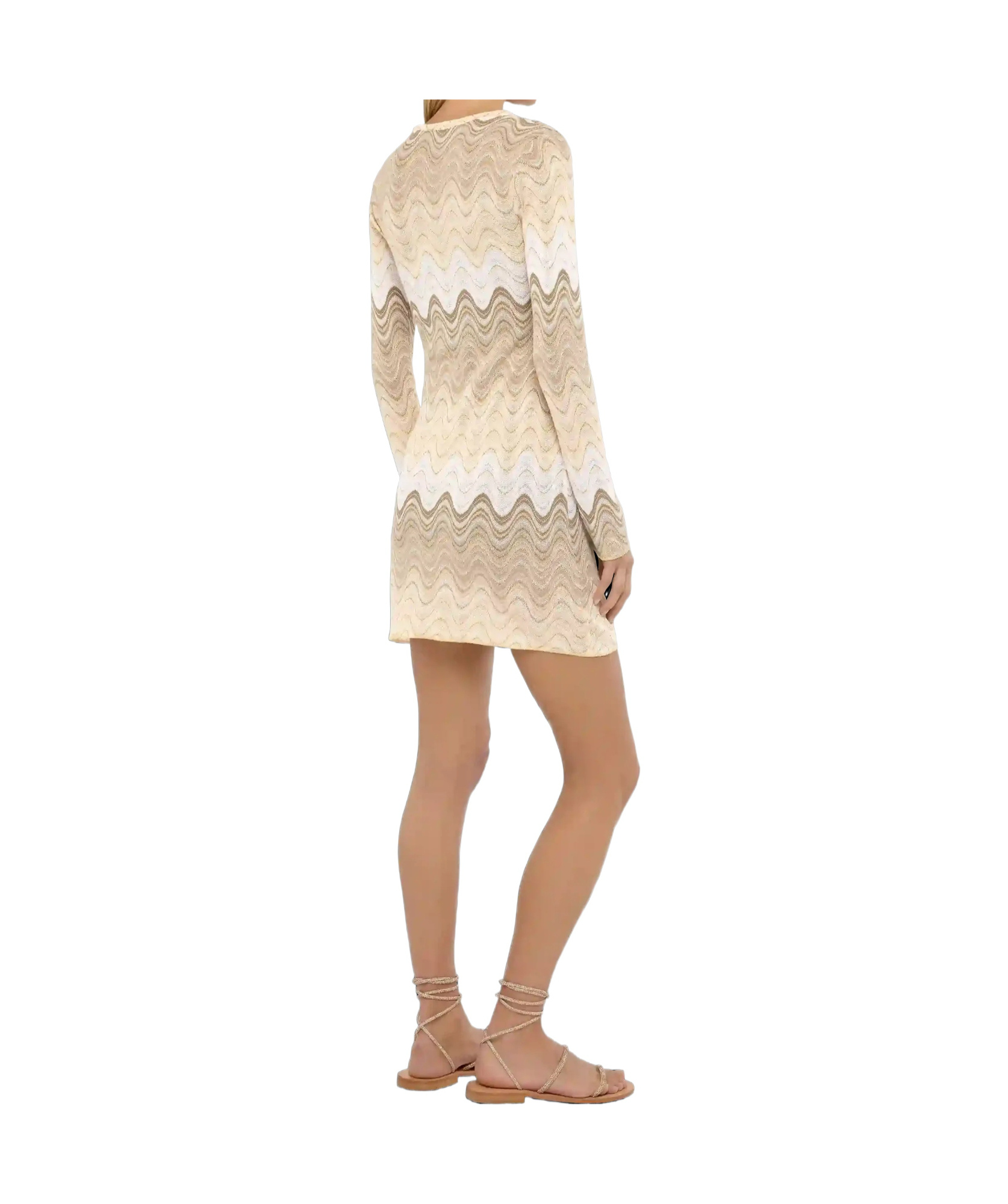 Mc2 Saint Barth Imany Raschel Mini Dress In Gold Hues
