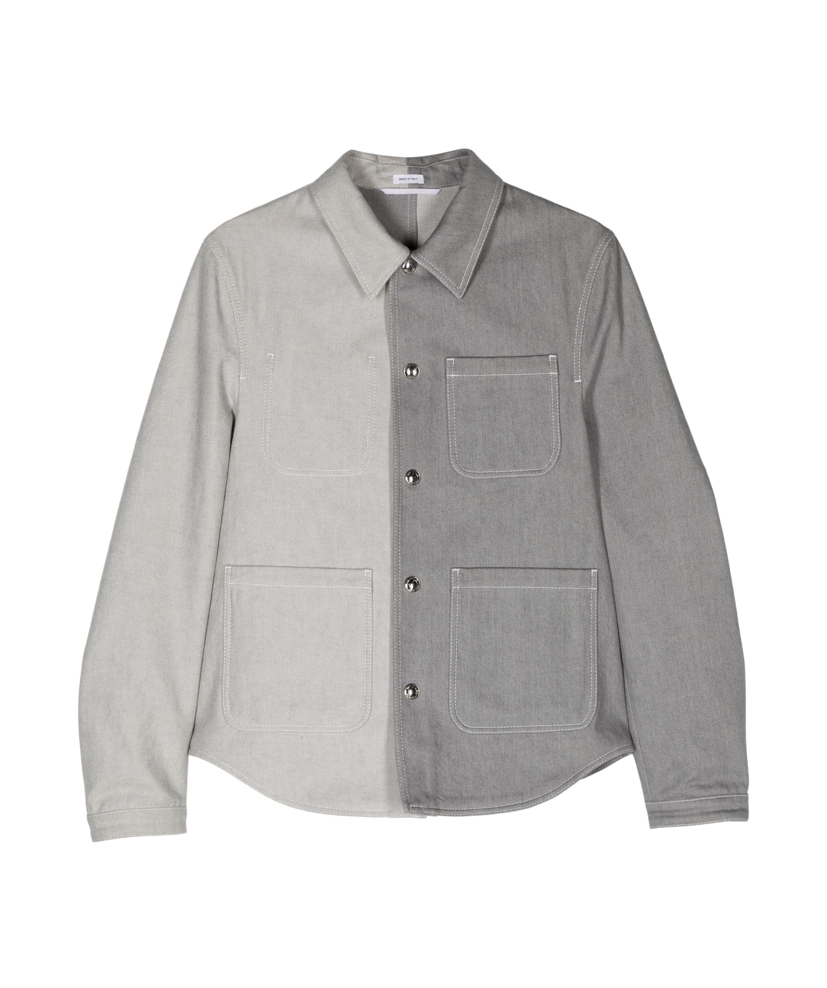 Thom Browne Block Design Cotton Shirt In Gray