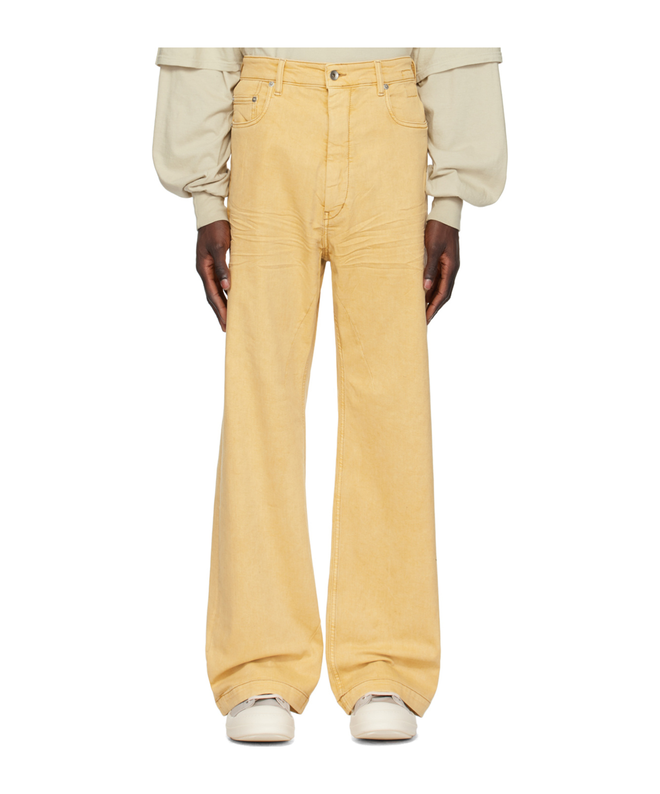 Rick Owens Drkshdw Geth Jeans In Yellow
